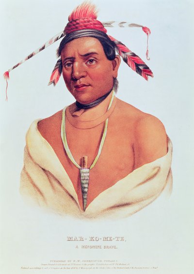 Porträt von Mar-Ko-Me-Te, Ein Menomene Krieger, 1838 von Charles Bird King